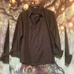 Stylish Mens Black Button Down Long Sleeve Shirt